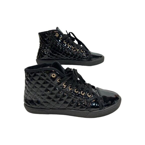 Women Qupid Reeve-01 Patent PU Capped Toe Quilted High Top Sneaker Womens 8 - Picture 6 of 8